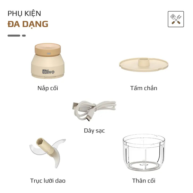 Máy Xay Thực Phẩm Đa Năng Sạc Pin OLIVO RFC270 – Mini 270ML 6 Máy Xay Thực Phẩm Đa Năng Sạc Pin OLIVO RFC270 – Mini 270ML - Ảnh 6