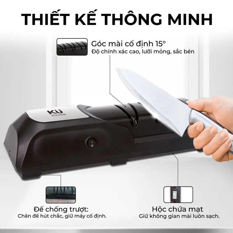 Máy Mài Dao Điện Kim Cương KUCHEN – Mài Nhanh, Sắc Bén, An Toàn 2 Máy Mài Dao Điện Kim Cương KUCHEN – Mài Nhanh, Sắc Bén, An Toàn - Ảnh 2