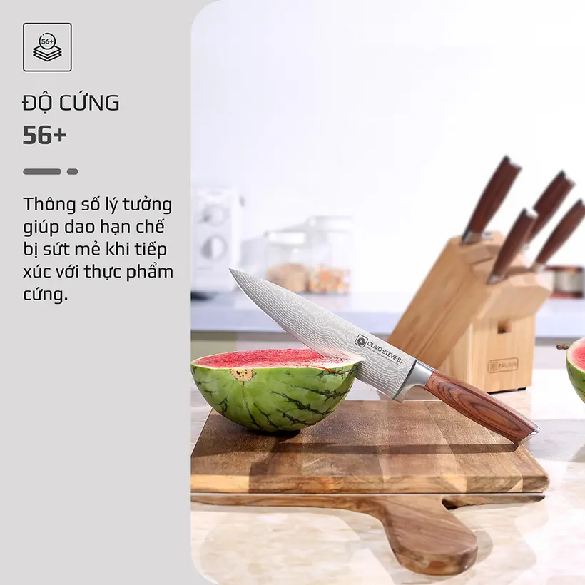 Bộ Dao 3 Món OLIVO Steve – Thép Carbon 5Cr15Mov, Chuôi Gỗ Hồng 6 Bộ Dao 3 Món OLIVO Steve – Thép Carbon 5Cr15Mov, Chuôi Gỗ Hồng - Ảnh 6
