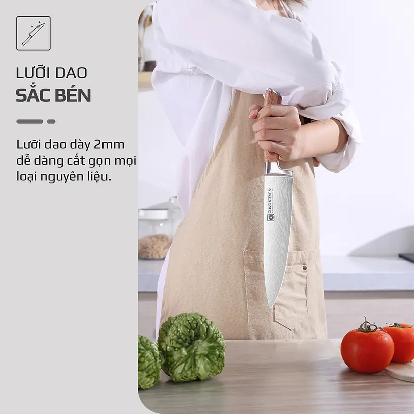 Bộ Dao 3 Món OLIVO Steve – Thép Carbon 5Cr15Mov, Chuôi Gỗ Hồng 7 Bộ Dao 3 Món OLIVO Steve – Thép Carbon 5Cr15Mov, Chuôi Gỗ Hồng - Ảnh 7