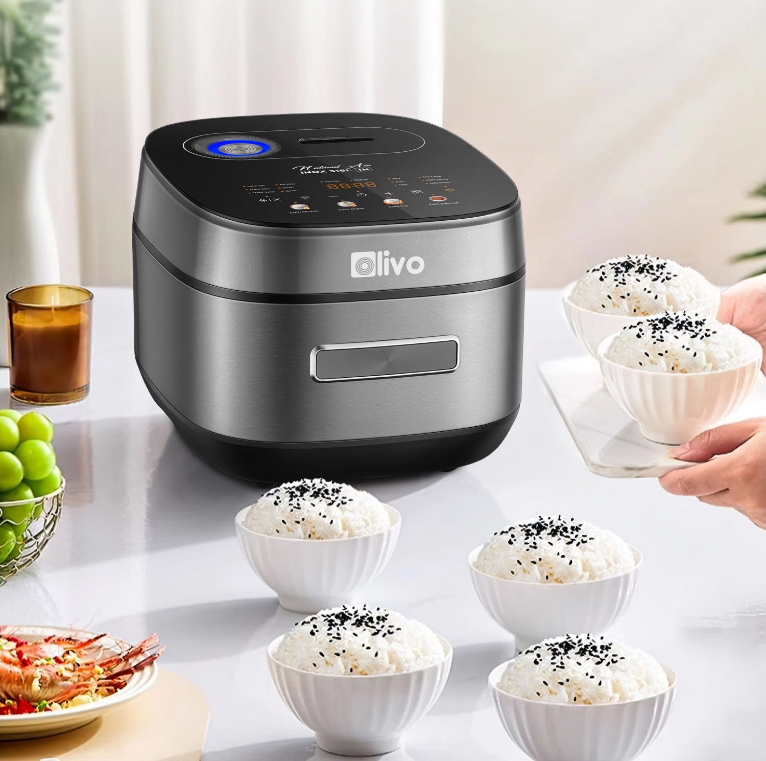 Nồi Cơm Điện Cao Tần OLIVO RC900IH – Lòng INOX 316L, 18 Chế Độ Nấu 3 Nồi Cơm Điện Cao Tần OLIVO RC900IH – Lòng INOX 316L, 18 Chế Độ Nấu - Ảnh 3