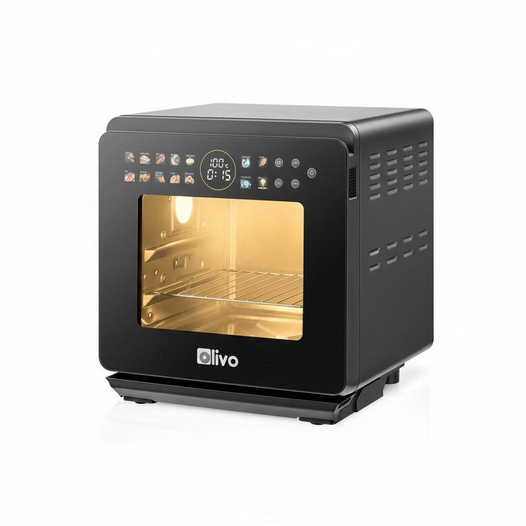 Nồi Chiên Hấp Đa Năng OLIVO SF1600 – 70 Chế Độ, Màn Hình OLED 16L