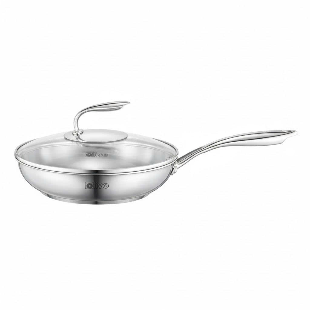 Chảo INOX OLIVO STEVE X PRO – Chống Dính Tự Nhiên, Đáy 5 Lớp 24cm