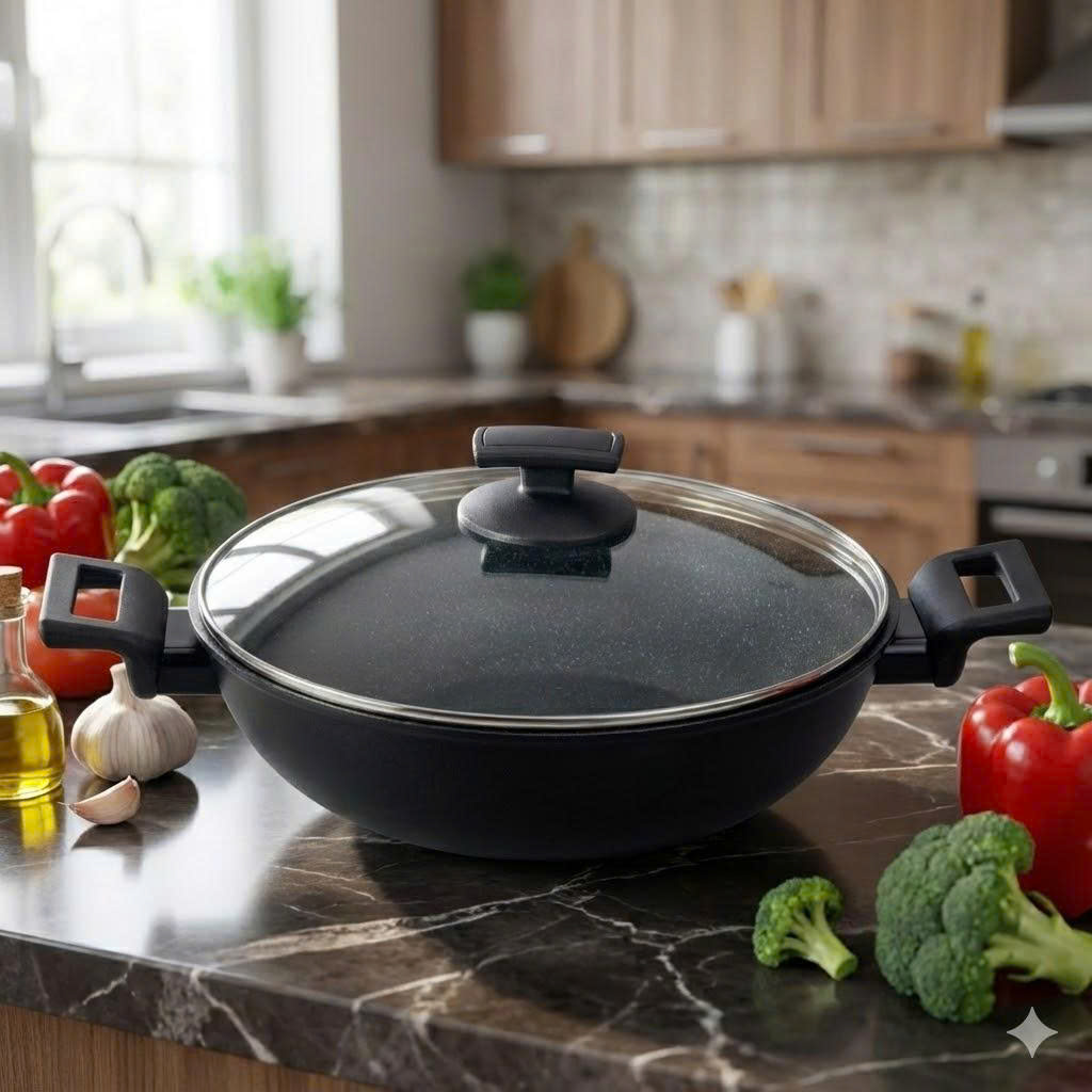 Chảo Ý Phủ Kim Cương Sâu Lòng 28cm KUCHEN – Công Nghệ DTC, Chống Dính Cao 3 Chảo Ý Phủ Kim Cương Sâu Lòng 28cm KUCHEN – Công Nghệ DTC, Chống Dính Cao - Ảnh 3