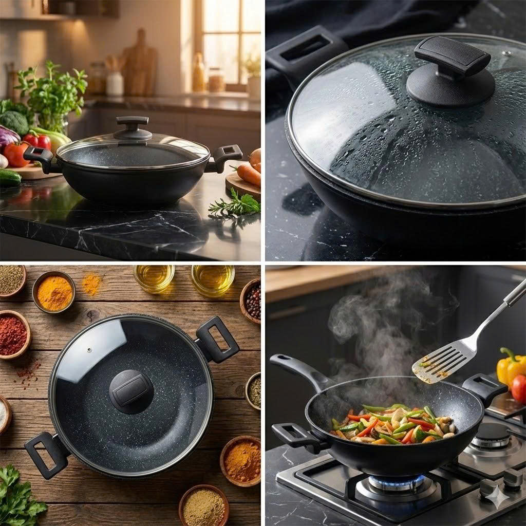 Chảo Ý Phủ Kim Cương Sâu Lòng 28cm KUCHEN – Công Nghệ DTC, Chống Dính Cao 4 Chảo Ý Phủ Kim Cương Sâu Lòng 28cm KUCHEN – Công Nghệ DTC, Chống Dính Cao - Ảnh 4