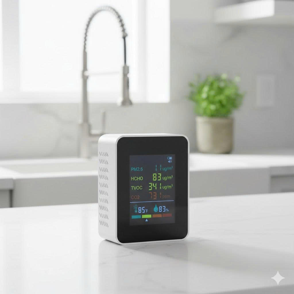 Máy Đo Chất Lượng Không Khí 5-in-1 ZN-MT09 – CO₂, TVOC, PM2.5, LCD Màu 5 Máy Đo Chất Lượng Không Khí 5-in-1 ZN-MT09 – CO₂, TVOC, PM2.5, LCD Màu - Ảnh 5
