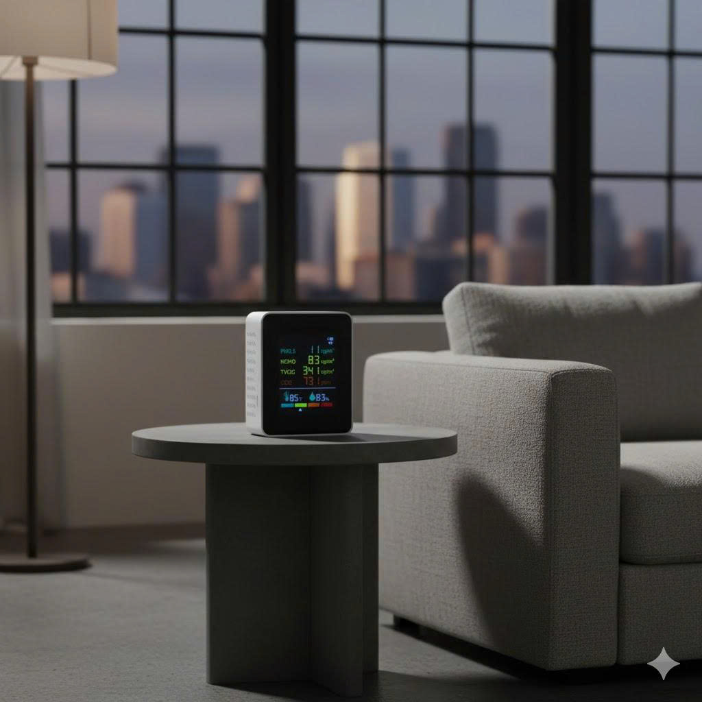 Máy Đo Chất Lượng Không Khí 5-in-1 ZN-MT09 – CO₂, TVOC, PM2.5, LCD Màu 4 Máy Đo Chất Lượng Không Khí 5-in-1 ZN-MT09 – CO₂, TVOC, PM2.5, LCD Màu - Ảnh 4