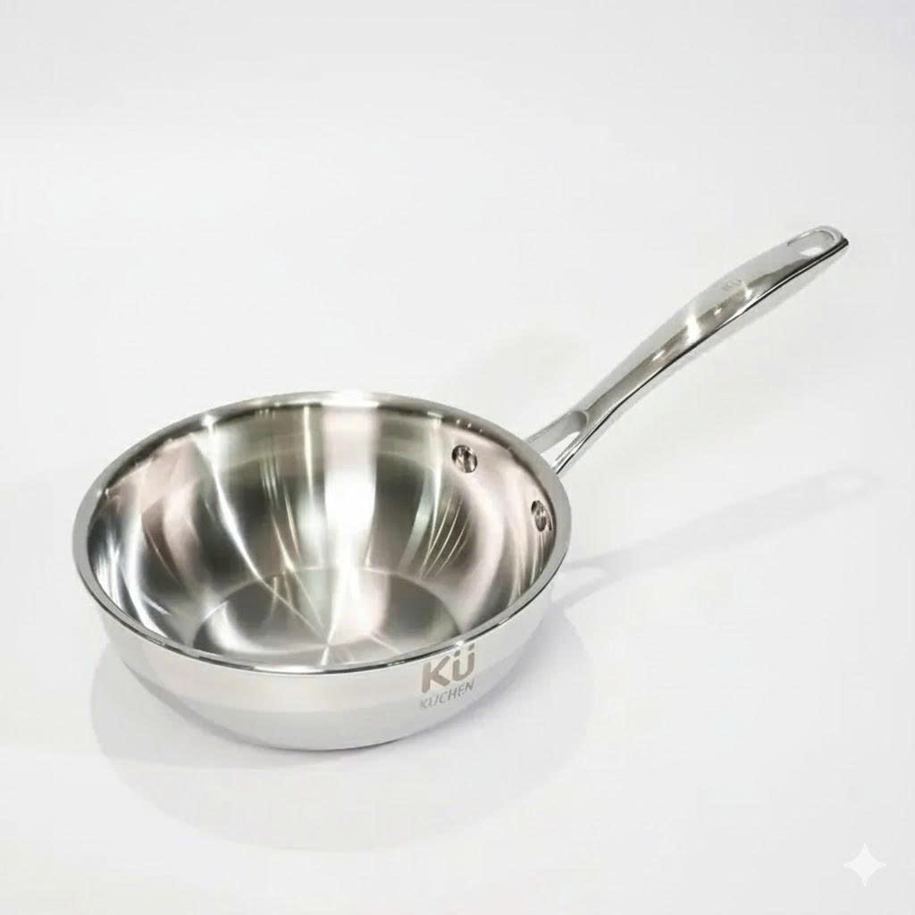 Chảo Inox 5 Lớp Lòng Sâu KUCHEN KU W281316 – Inox 316, Dày 3.5mm, 28cm